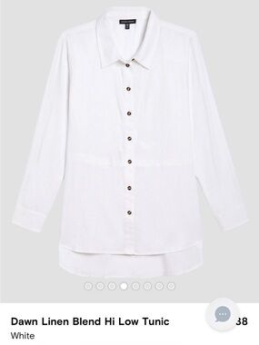 VGUC Universal Standard White Dawn Hi Low Linen Tunic - Size Small (14-16)